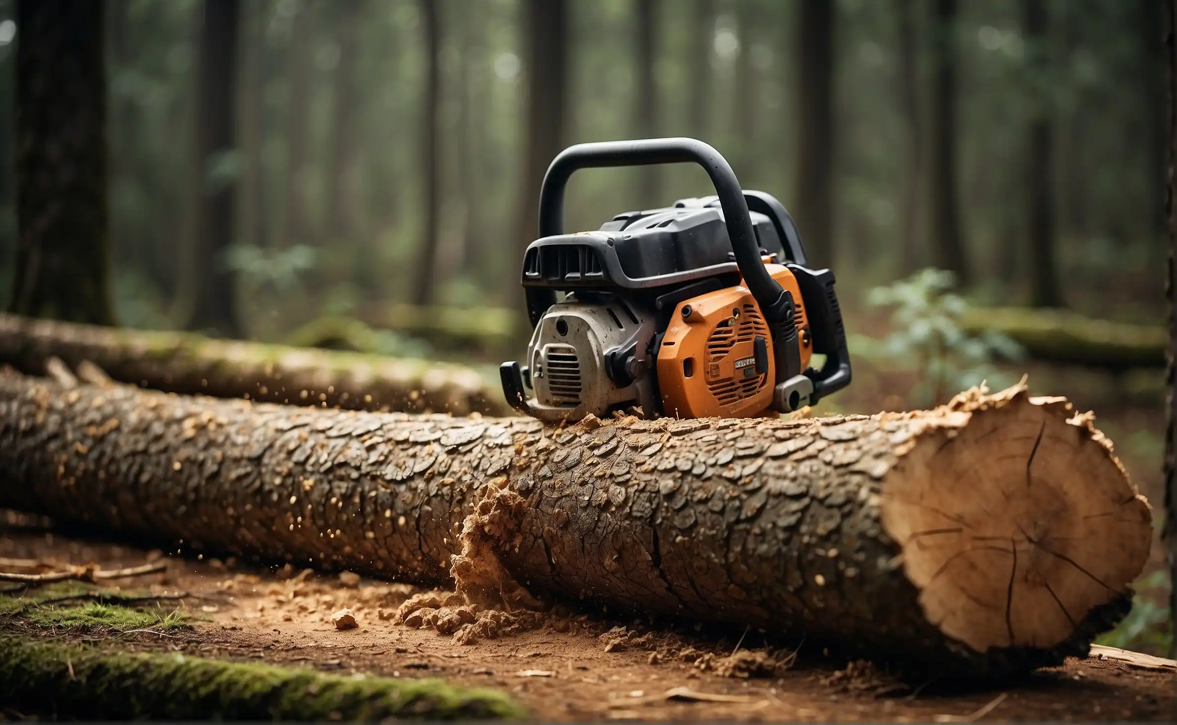 Cut a Log Lengthwise With a Chainsaw
