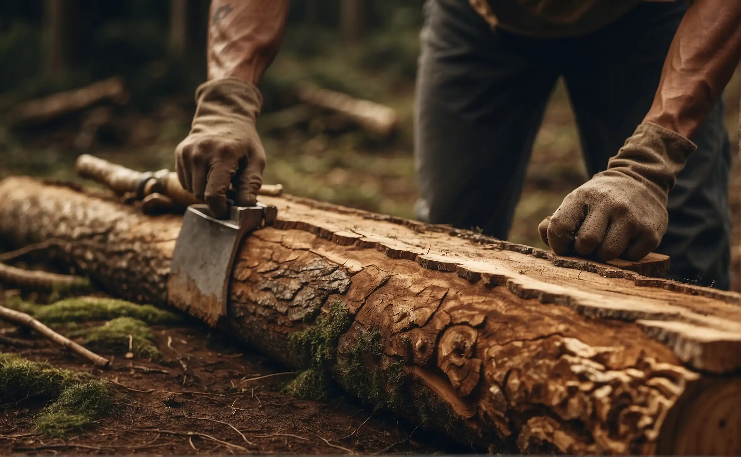 Cut a Log in Half Without a Chainsaw